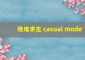 绝地求生 casual mode